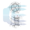 Gear AS 49x55x20.5 for CATERPILLAR 304 304.5 305 305.5 306 198-5010 1985010 20/951363 Varančiosios pavaros išcentrinis velenėlis su guoliais